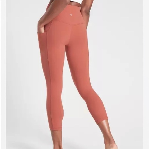 ATHLETA $98 Salutation Stash Pocket 7/8 Tight - Size 1X - Mauve YOGA Athletic - Picture 2 of 12